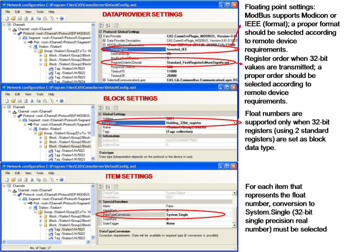 DataProvider, Block ant Item settings