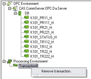 Removal of a transaction