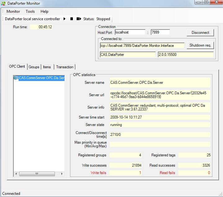 DataPorter - main window