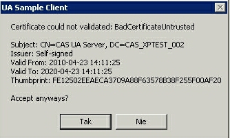 Accept certificate