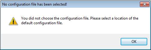Information When No Configuration File Is Selected