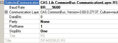 Settings for PC serial COM port