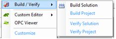 Menu Tools Build Verify