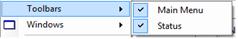 Menu View Toolbars