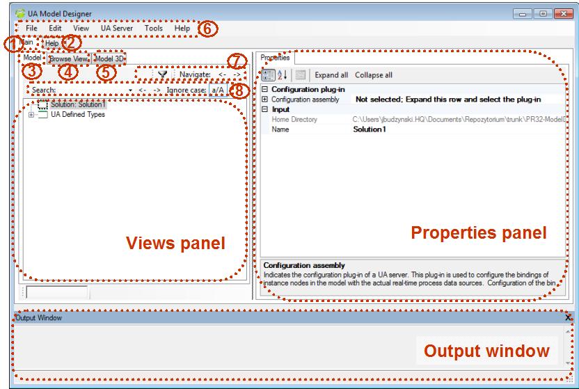 OPCUAAddress Space Model Designer Main User Interface