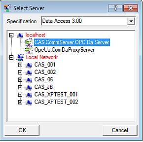 OPCViewer Select Server Window