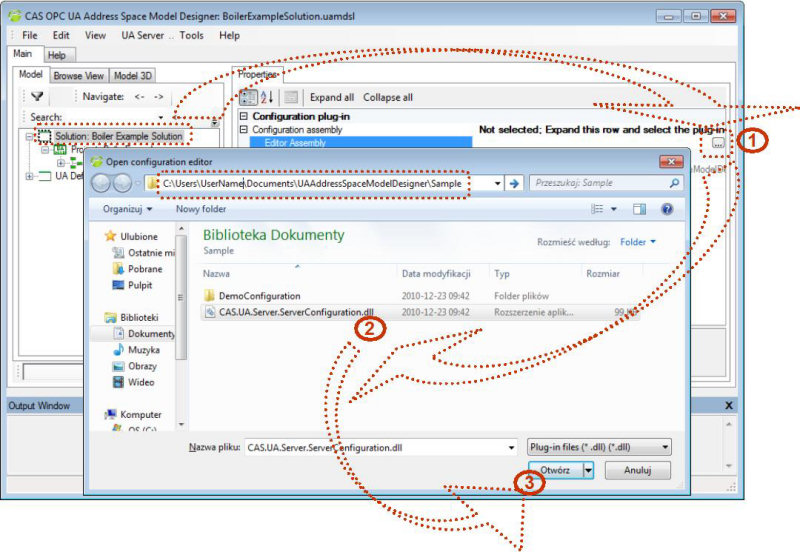 Opening Of The Configuration Plugin Using Solution Properties