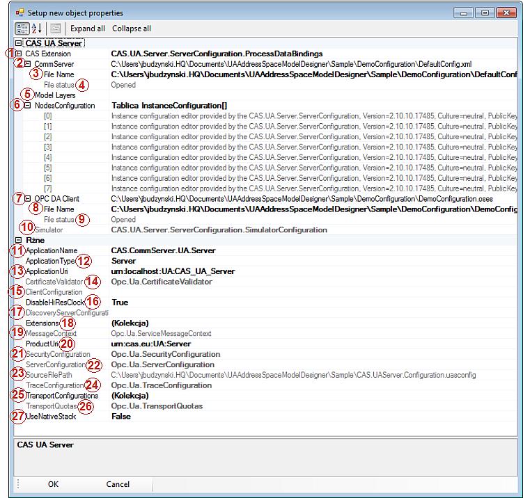 UAServer Configuration Properties