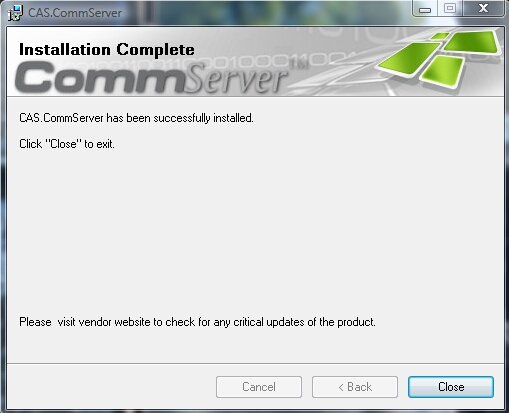 Installation Complete Dialog Box