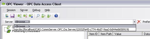 OPC Viewer connect