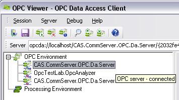 OPC Viewer – successful connection