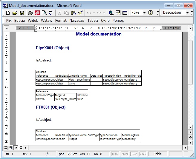 Exported Model Documentation